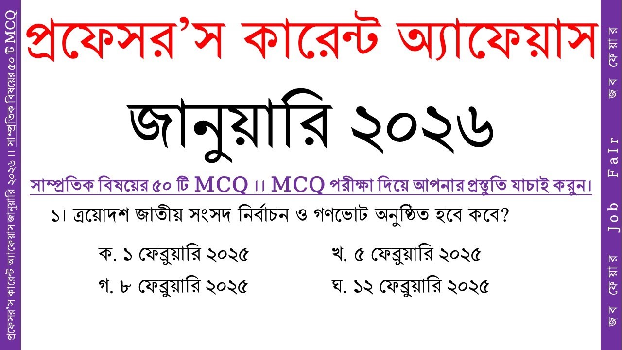 Professors Current Affairs January 2026 Pdf