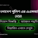 বাংলাদেশ পুলিশ এর এএসআই (ASI) পদে নিয়োগ